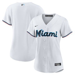 Miami Marlins Nike Women's Replica Team Jersey - White - Nike Discount