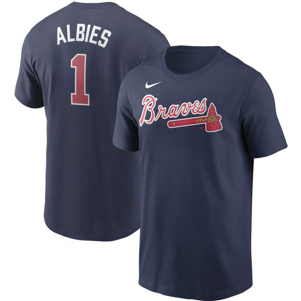 Ozzie Albies Atlanta Braves Nike Fuse Name & Number T-Shirt - Navy - Nike Discount