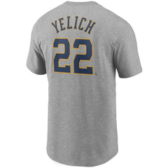 Christian Yelich Milwaukee Brewers Nike Name & Number T-Shirt - Gray - Nike Discount