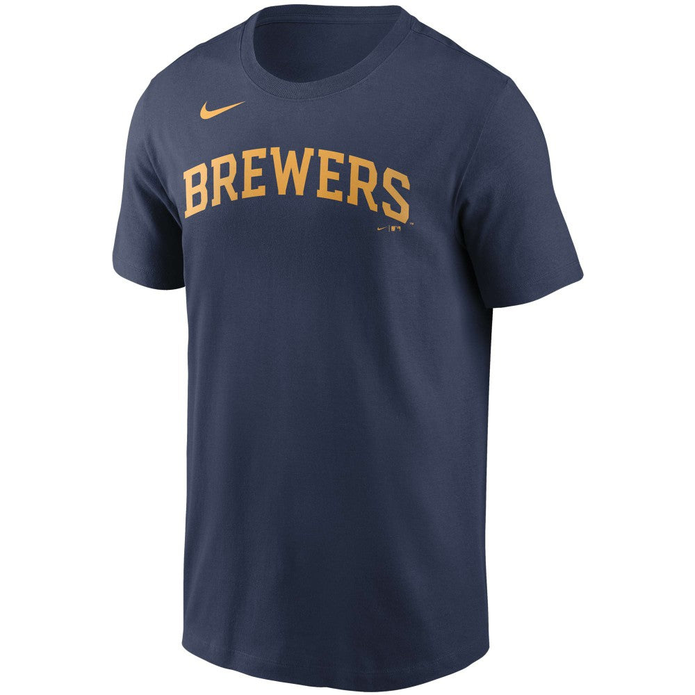 Christian Yelich Milwaukee Brewers Nike Name & Number T-Shirt - Navy - Nike Online