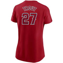 Mike Trout Los Angeles Angels Nike Women's Name & Number T-Shirt - Red - Nike Discount