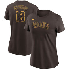 Manny Machado San Diego Padres Nike Women's Name & Number T-Shirt - Brown - Nike Discount