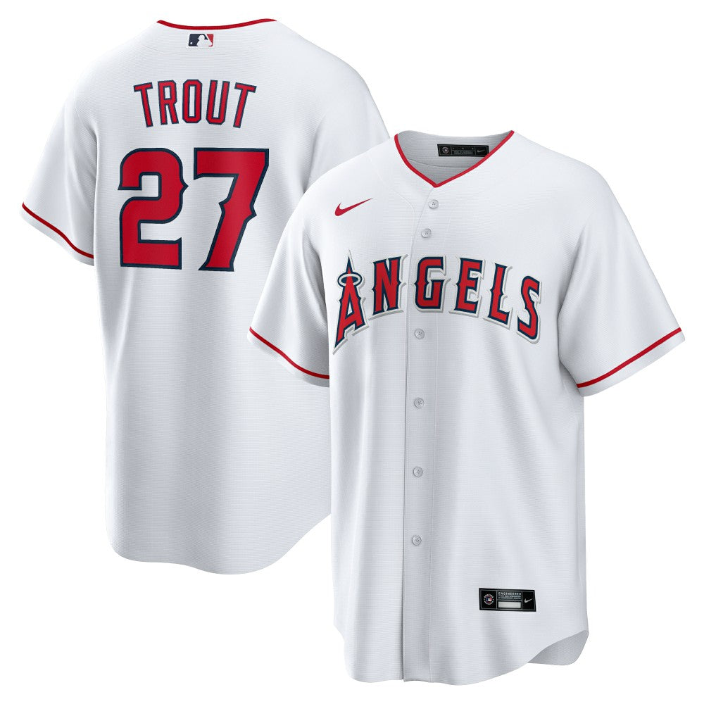 Mike Trout Los Angeles Angels Nike Home Replica Player Name Jersey - White - Nike on Sale
