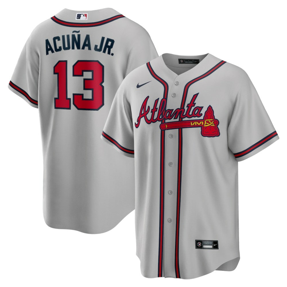 Ronald Acuna Jr. Atlanta Braves Nike Road Replica Player Name Jersey - Gray - Nike on Sale
