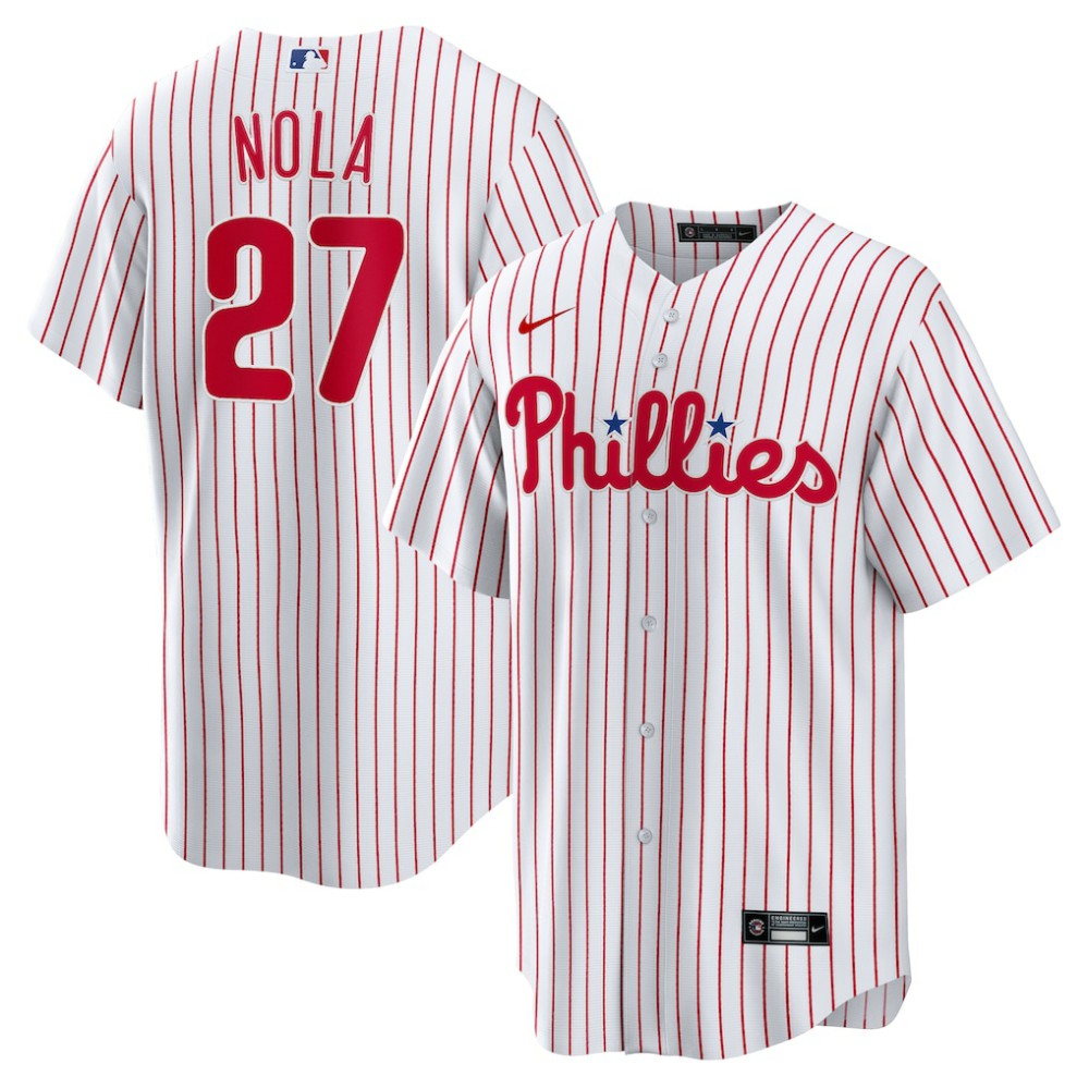 Aaron Nola Philadelphia Phillies Nike Home Replica Player Name Jersey - White - Nike Discount