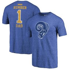 Fanatics Los Angeles Rams Greatest Dad Retro Tri-Blend T-Shirt Heathered Royal