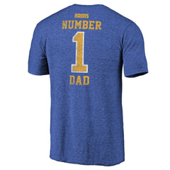 Fanatics Los Angeles Rams Greatest Dad Retro Tri-Blend T-Shirt Heathered Royal
