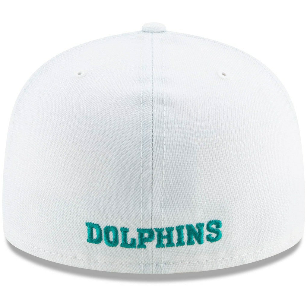 Miami Dolphins New Era Historic Omaha 59FIFTY Fitted Hat White
