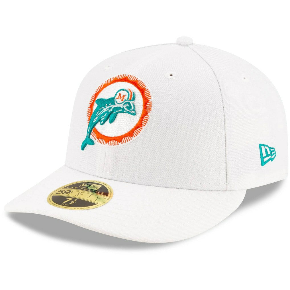 Miami Dolphins New Era Omaha Low Profile 59FIFTY Fitted Hat White
