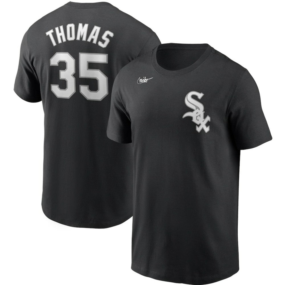 Frank Thomas Chicago White Sox Nike Cooperstown Collection Name & Number T-Shirt - Black - Nike on Sale