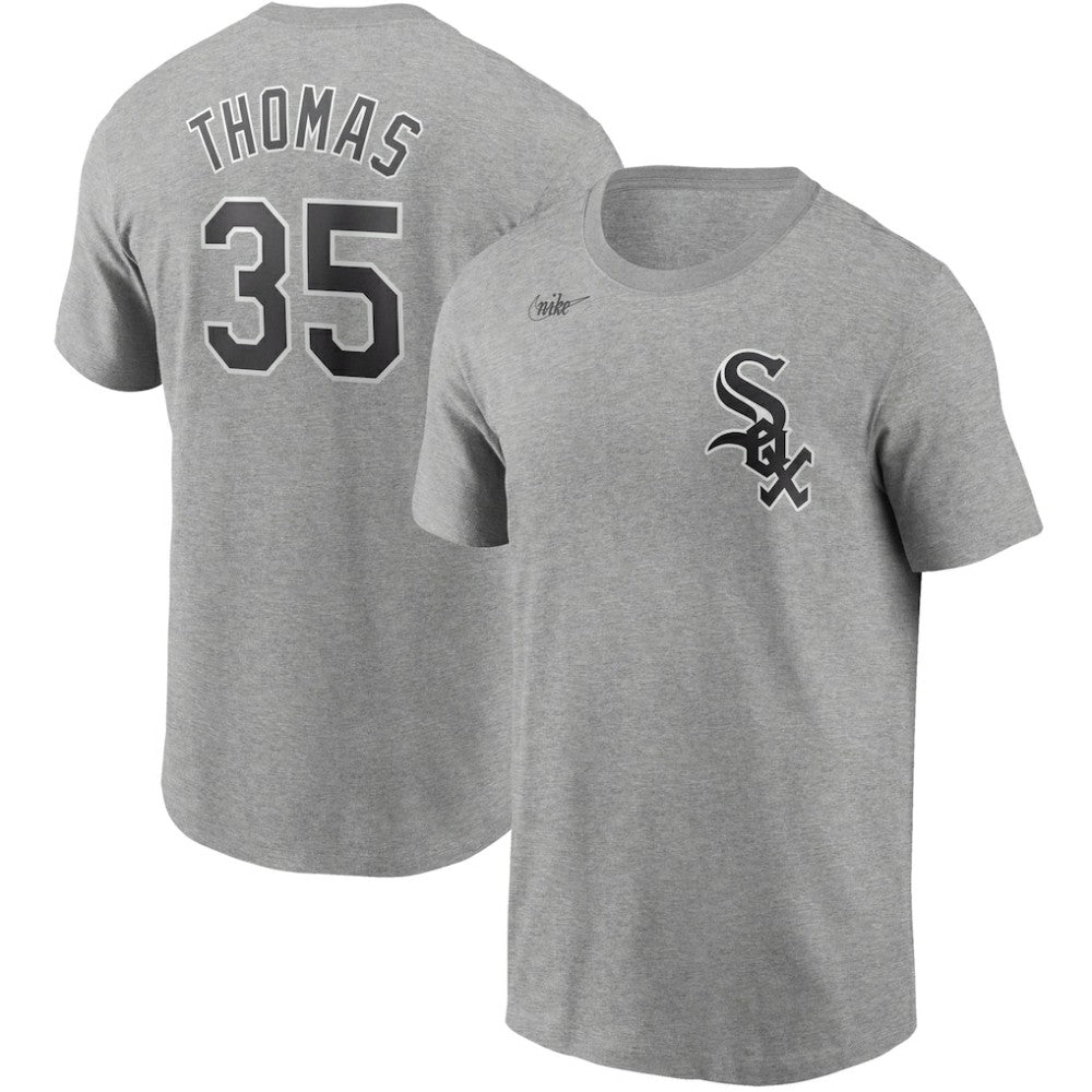 Frank Thomas Chicago White Sox Nike Cooperstown Collection Name & Number T-Shirt - Heathered Gray - Nike Sale