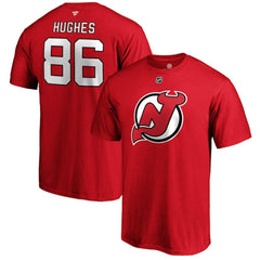 Jack Hughes New Jersey Devils Fanatics Authentic Stack Player Name & Number T-Shirt - Red - NHL 3607200