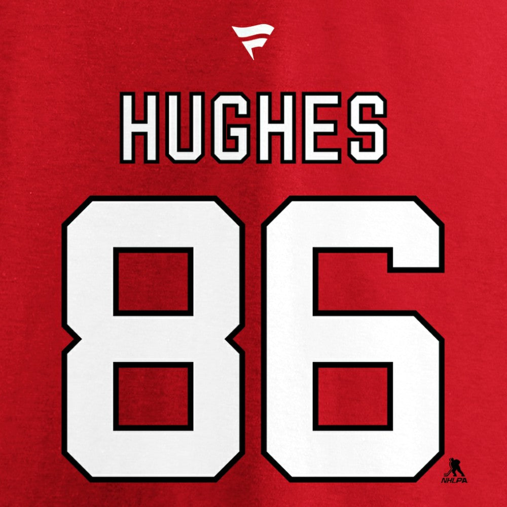 Jack Hughes New Jersey Devils Fanatics Authentic Stack Player Name & Number T-Shirt - Red - NHL 3607200