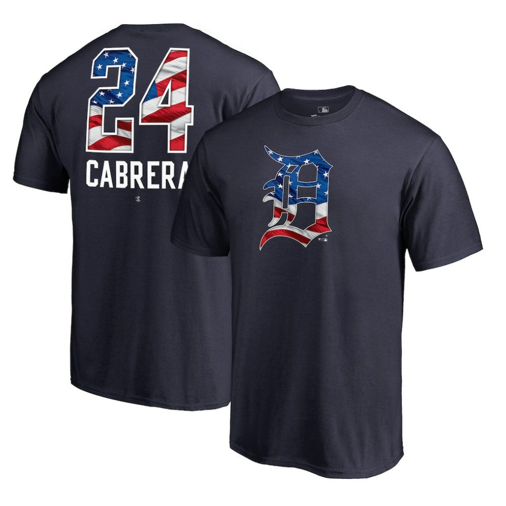 Miguel Cabrera Detroit Tigers Banner Wave Name & Number T-Shirt - Navy - MLB Discount
