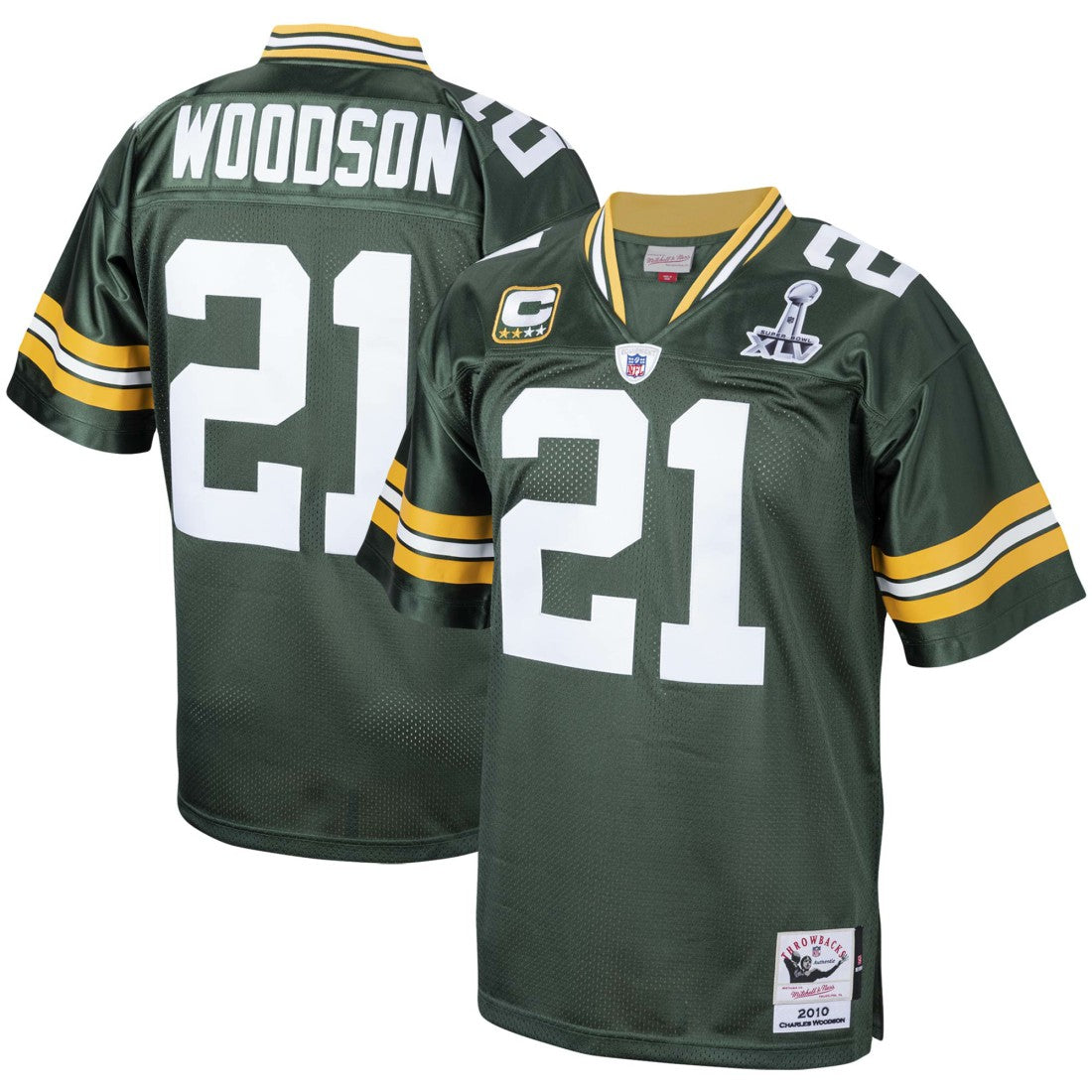 Mitchell & Ness Charles Woodson Green Bay Packers 2010 Authentic Throwback Retired Player Jersey Green