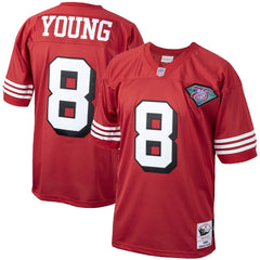 Mitchell & Ness Steve Young San Francisco 49ers 1994 Authentic Throwback Retired Player Jersey Scarlet