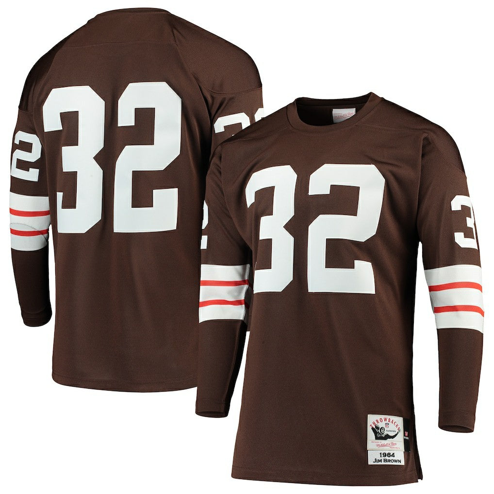 Mitchell & Ness Jim Brown Cleveland Browns 1964 Authentic Throwback Retired Player Jersey Brown