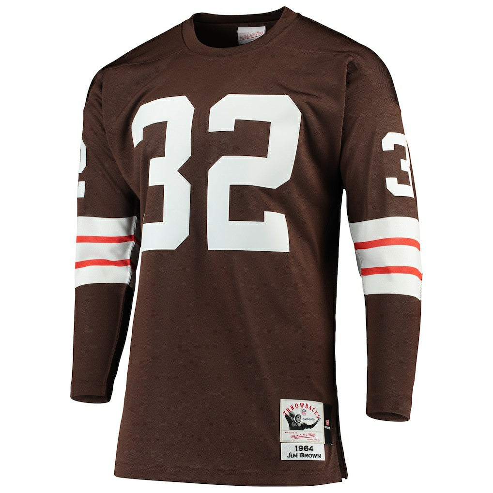 Mitchell & Ness Jim Brown Cleveland Browns 1964 Authentic Throwback Retired Player Jersey Brown