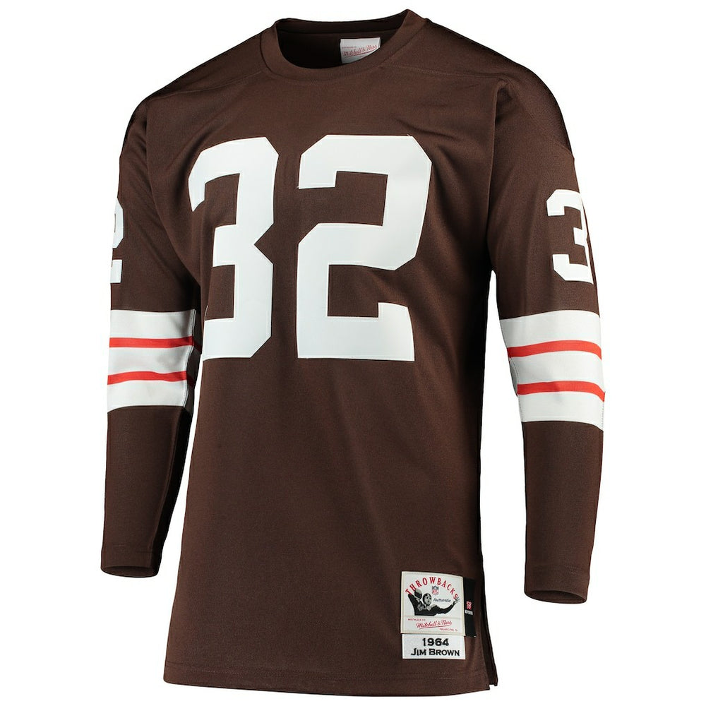 Mitchell & Ness Jim Brown Cleveland Browns 1964 Authentic Throwback Retired Player Jersey Brown