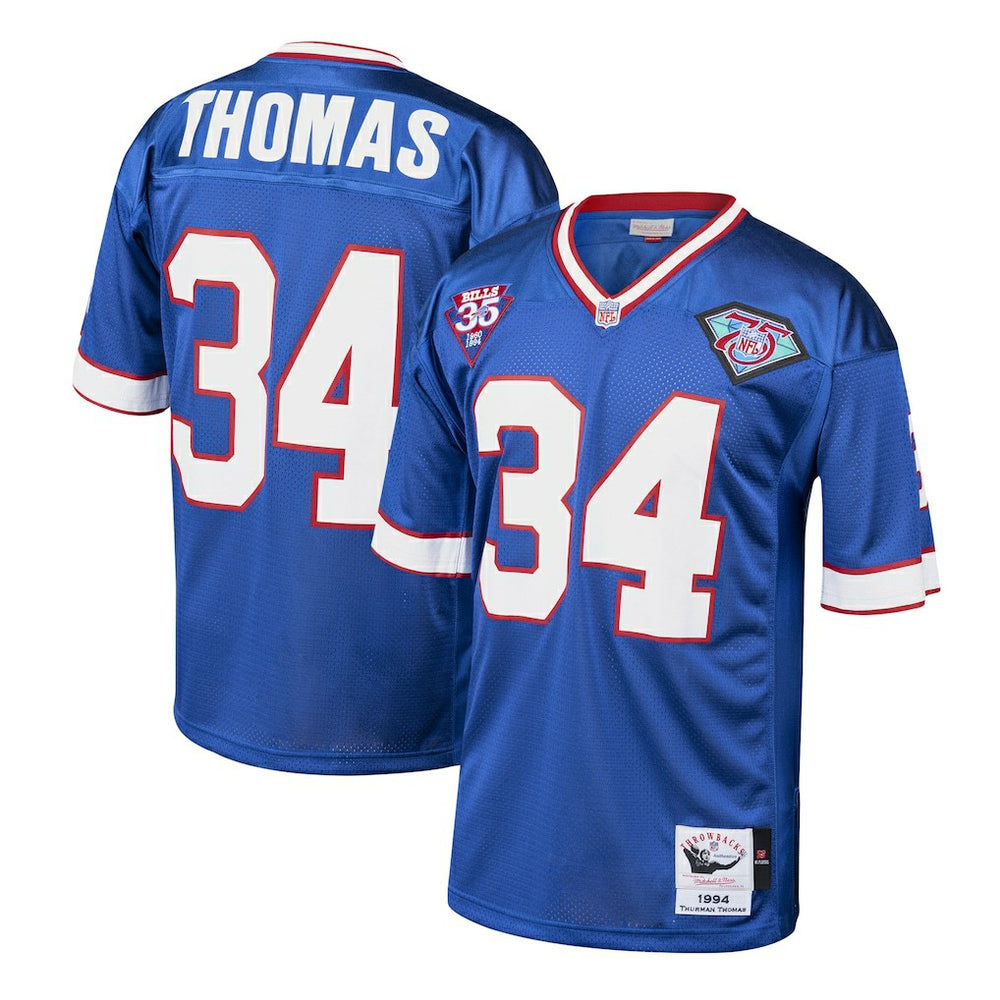 Mitchell & Ness Thurman Thomas Buffalo Bills 1985 Authentic Throwback Retired Player Jersey Royal
