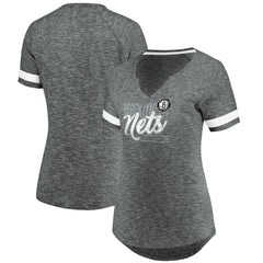 Brooklyn Nets Women's Showtime Winning With Pride Notch Neck T-Shirt Gray/White | Fanatics online