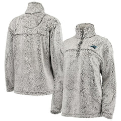 Carolina Panthers G-III 4Her by Carl Banks Women's Sherpa Quarter-Zip Pullover Jacket Gray