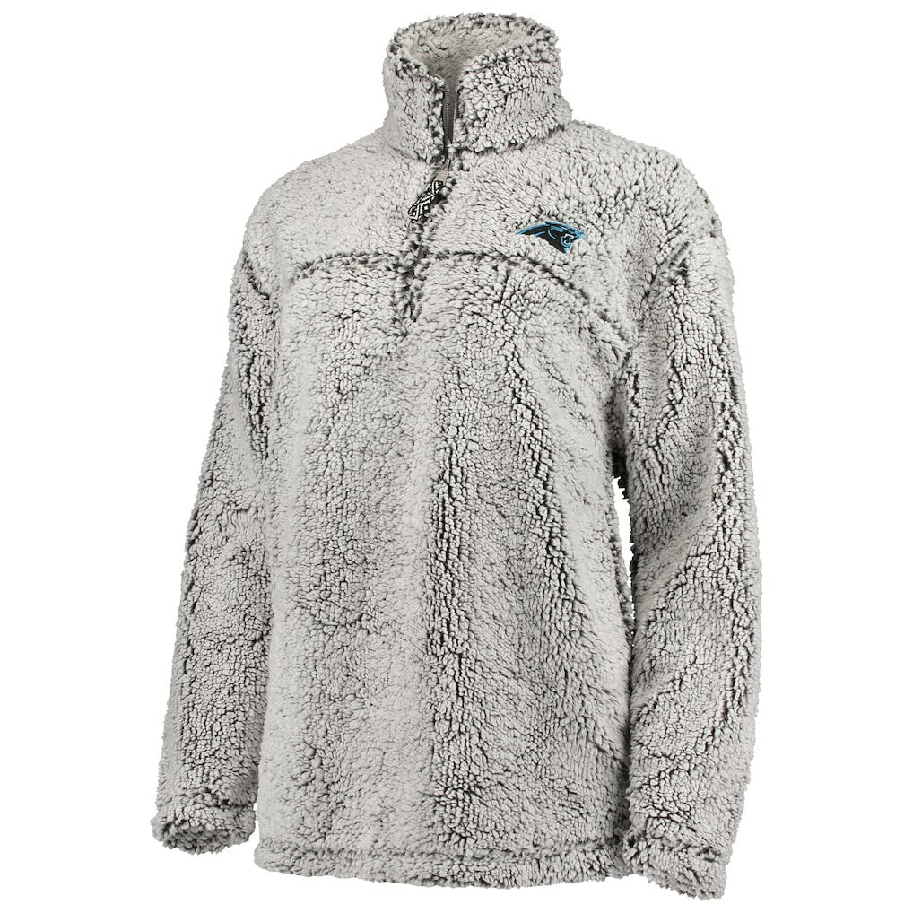 Carolina Panthers G-III 4Her by Carl Banks Women's Sherpa Quarter-Zip Pullover Jacket Gray