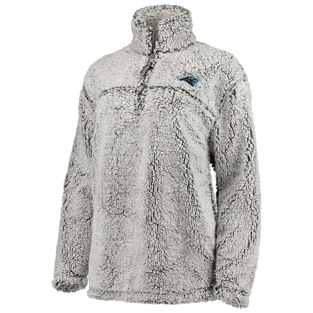Carolina Panthers G-III 4Her by Carl Banks Women's Sherpa Quarter-Zip Pullover Jacket Gray