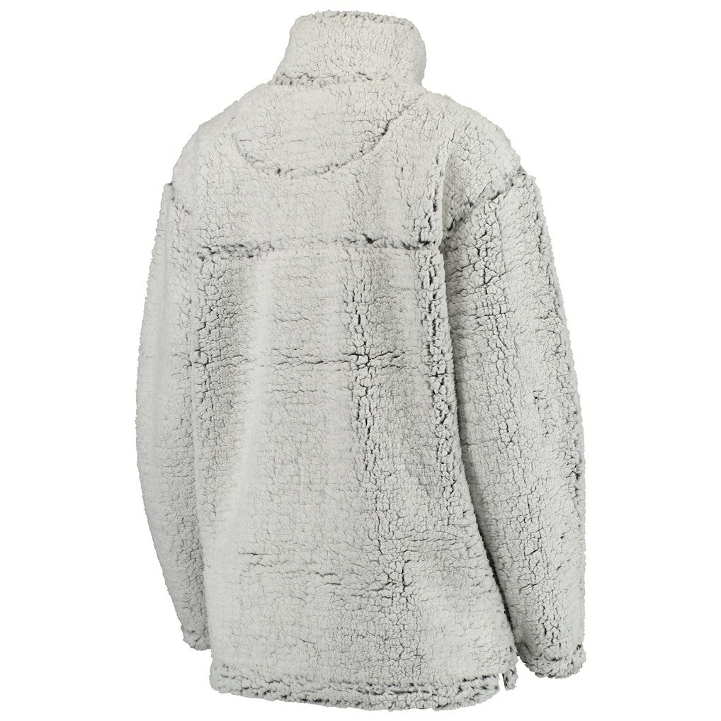 Philadelphia Eagles Women's Sherpa Quarter-Zip Pullover Jacket Gray