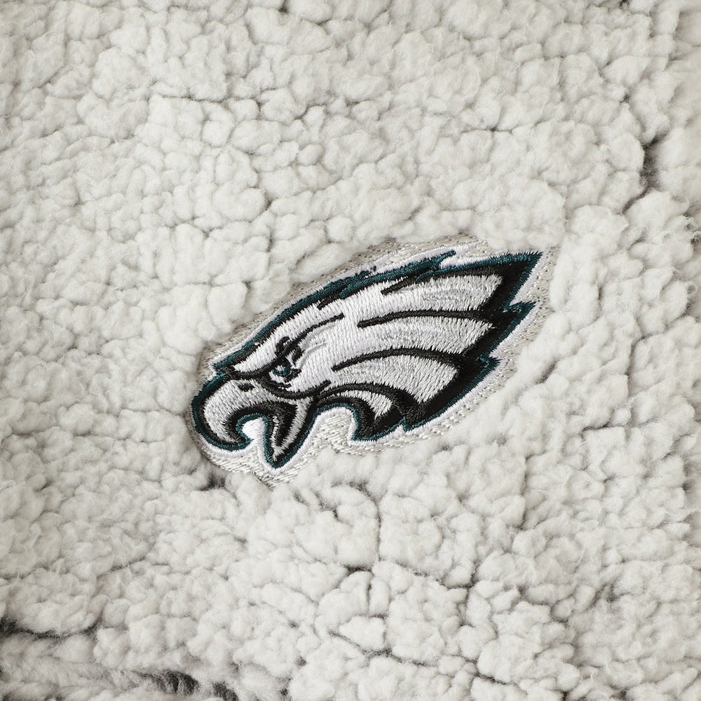 Philadelphia Eagles Women's Sherpa Quarter-Zip Pullover Jacket Gray