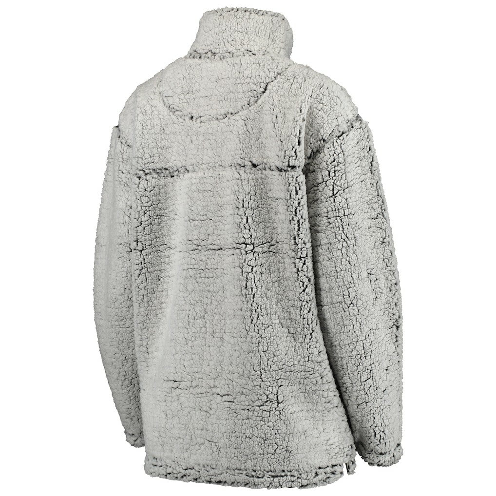 Kansas City Chiefs Women's Sherpa Quarter-Zip Pullover Jacket Gray