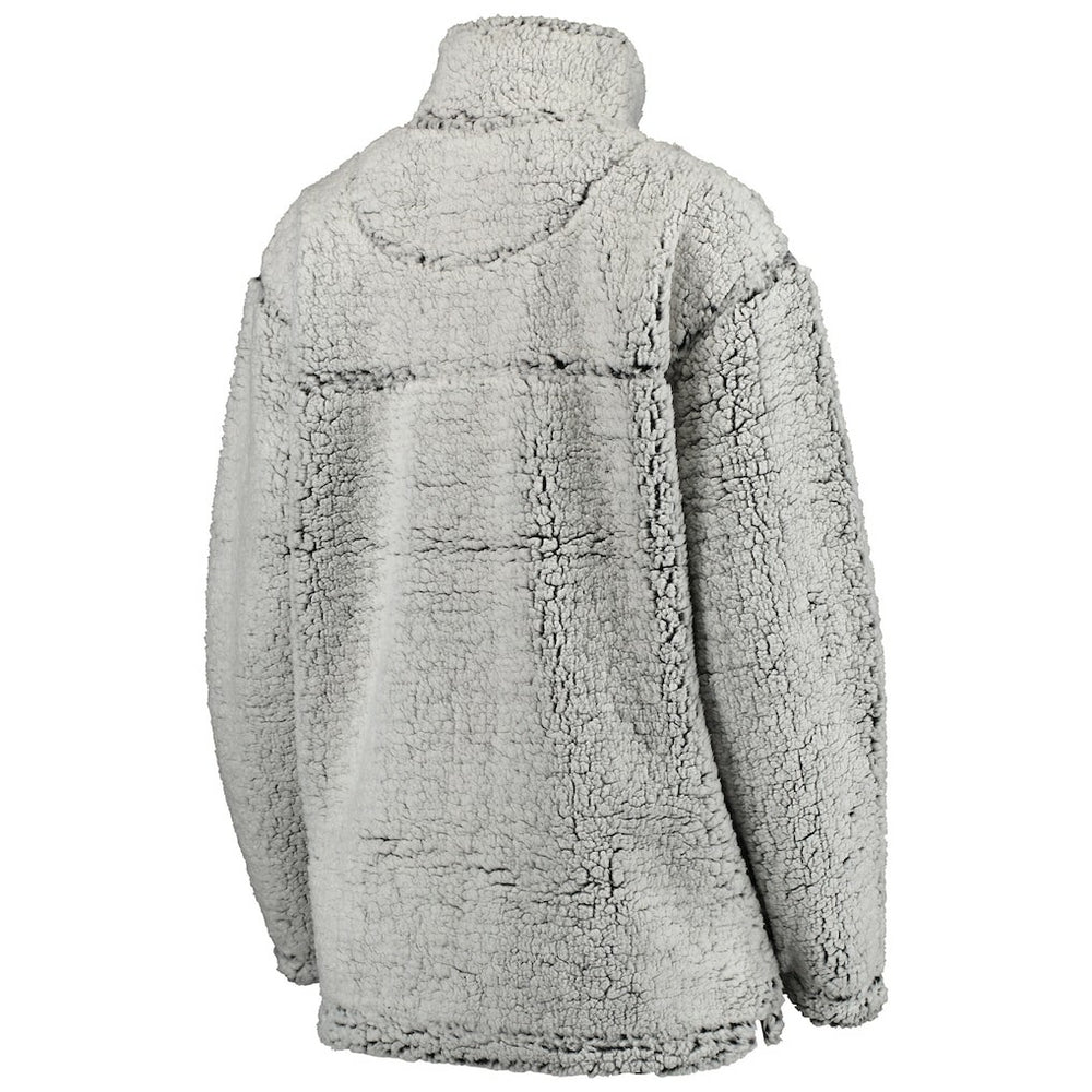 Kansas City Chiefs Women's Sherpa Quarter-Zip Pullover Jacket Gray
