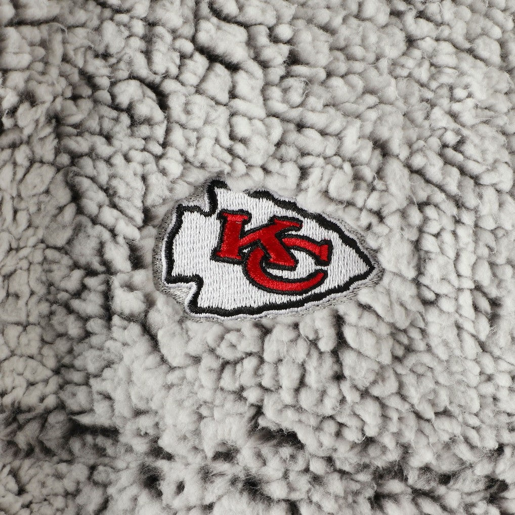 Kansas City Chiefs Women's Sherpa Quarter-Zip Pullover Jacket Gray