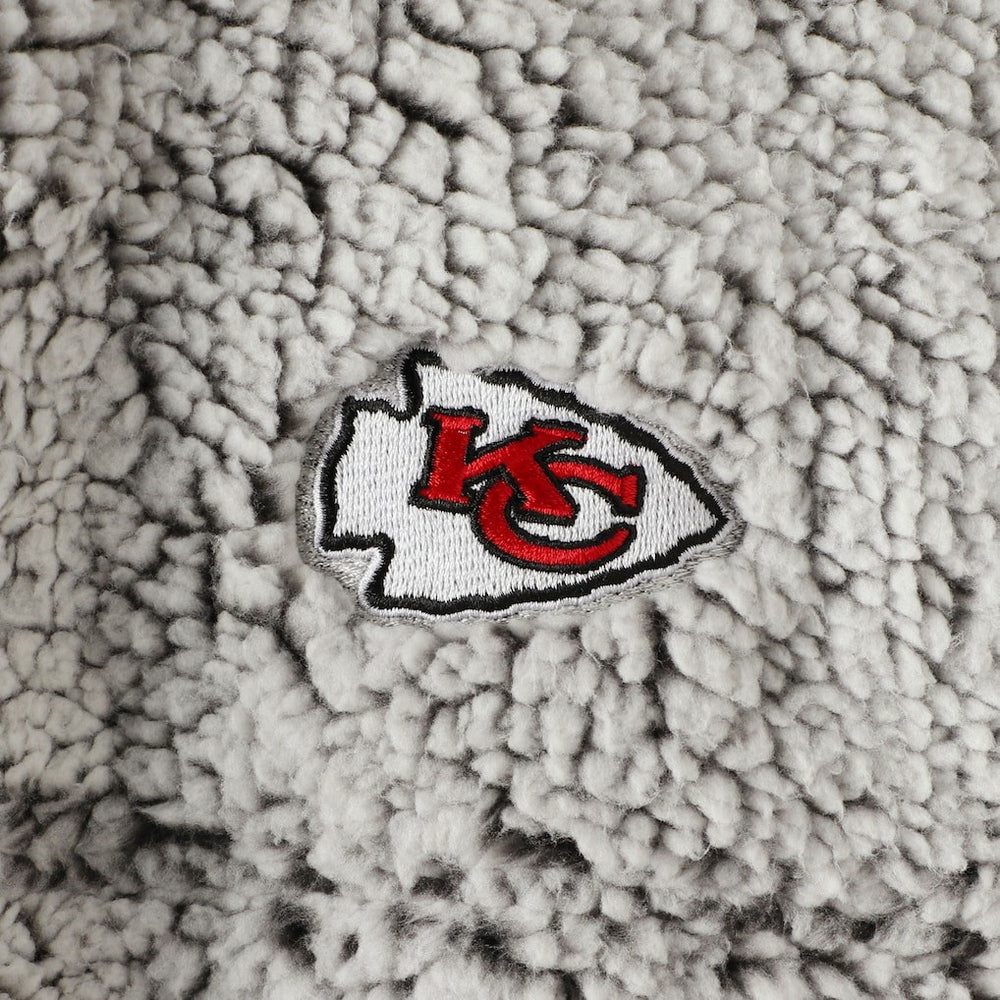 Kansas City Chiefs Women's Sherpa Quarter-Zip Pullover Jacket Gray