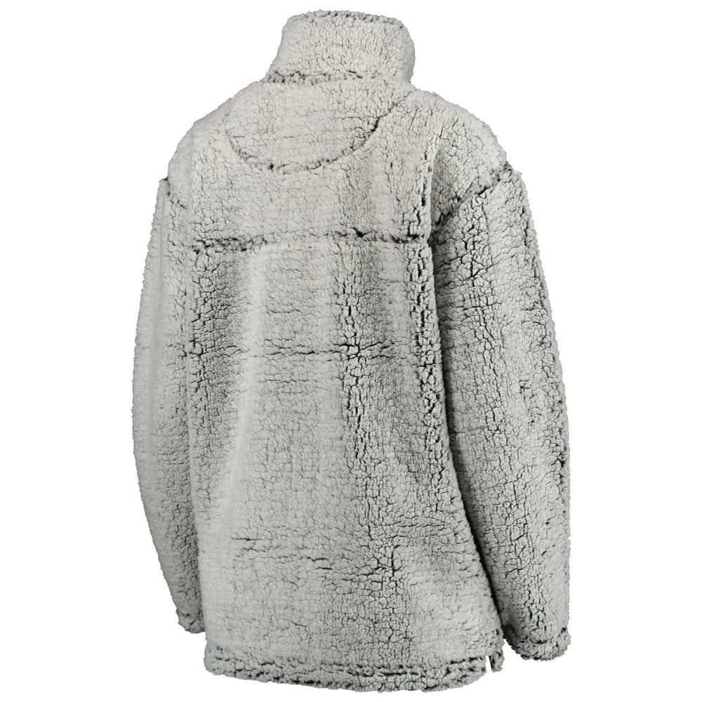 Detroit Lions Women's Sherpa Quarter-Zip Pullover Jacket Gray