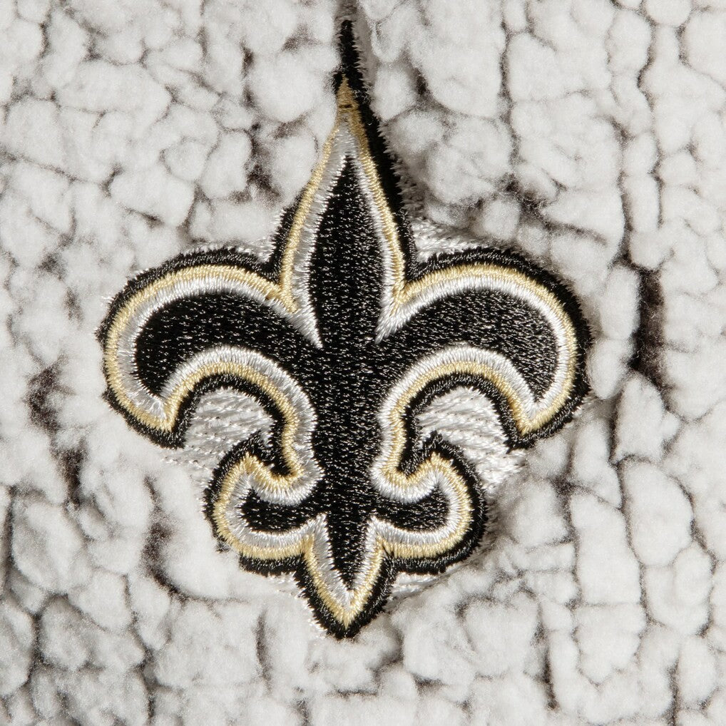 New Orleans Saints G-III 4Her by Carl Banks Women's Sherpa Quarter-Zip Pullover Jacket Gray