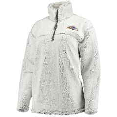 Baltimore Ravens G-III 4Her by Carl Banks Women's Sherpa Quarter-Zip Pullover Jacket Gray