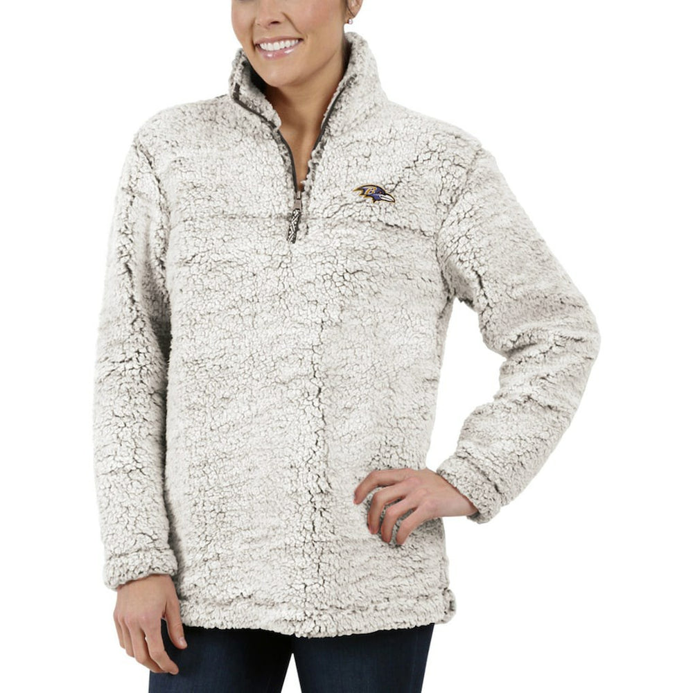 Baltimore Ravens G-III 4Her by Carl Banks Women's Sherpa Quarter-Zip Pullover Jacket Gray