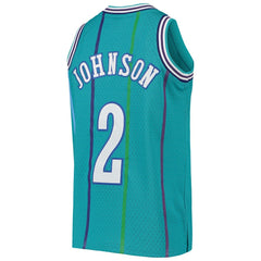 Larry Johnson Charlotte Hornets Youth 1992/93 Hardwood Classics Swingman Jersey Teal | Mitchell & Ness US