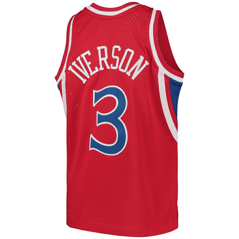 Allen Iverson Philadelphia 76ers Youth 1996/97 Hardwood Classics Swingman Throwback Jersey Red | Mitchell & Ness US
