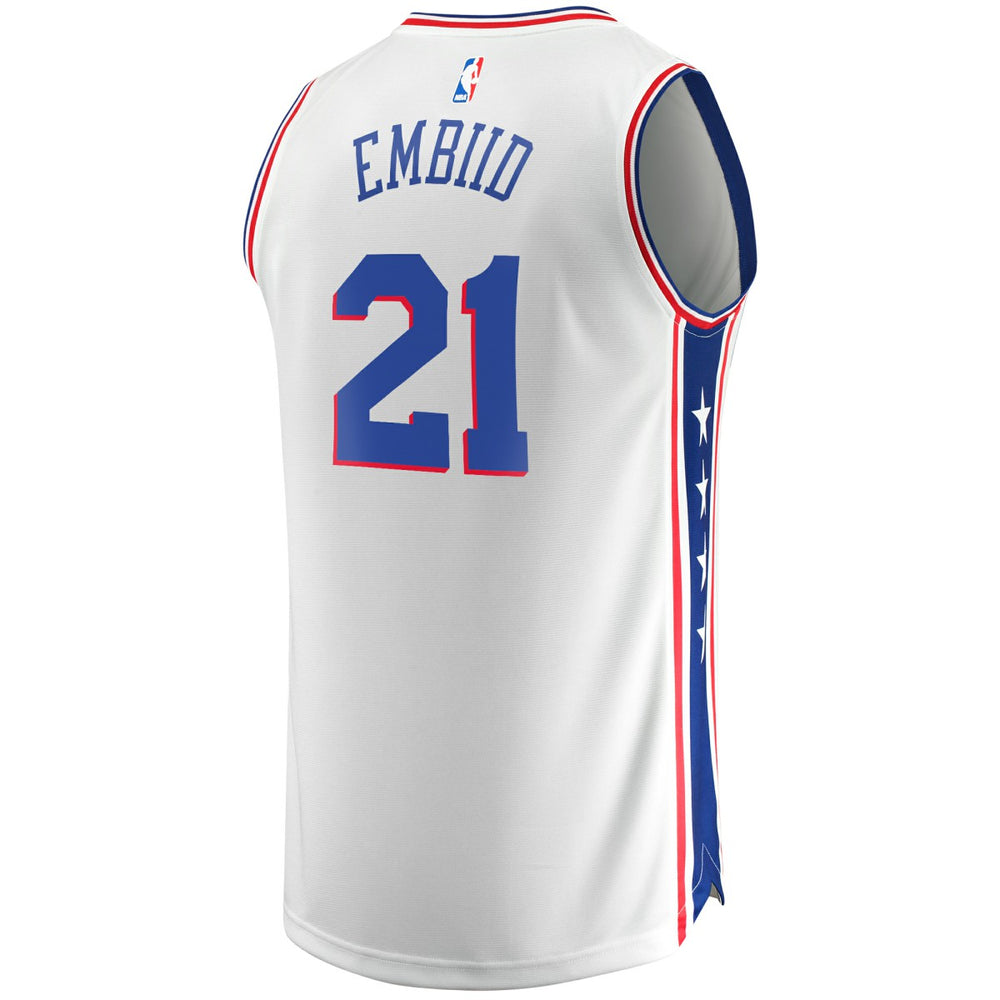 Joel Embiid Philadelphia 76ers Replica Jersey Association Edition White | Fanatics Lifestyle
