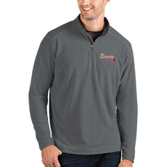 Atlanta Braves Antigua Glacier Quarter-Zip Pullover Jacket - Gray - MLB Online