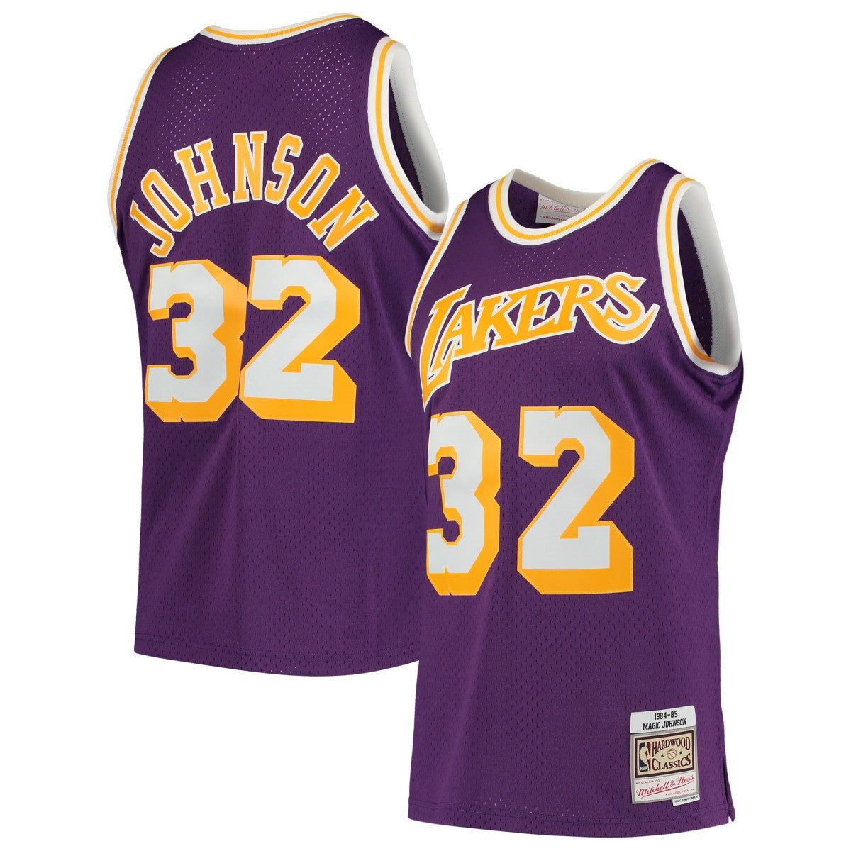 Magic Johnson Los Angeles Lakers 1984/85 Hardwood Classics Swingman Jersey Purple | Mitchell & Ness Lifestyle
