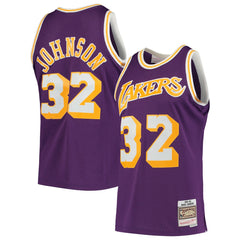 Magic Johnson Los Angeles Lakers 1984/85 Hardwood Classics Swingman Jersey Purple | Mitchell & Ness Lifestyle