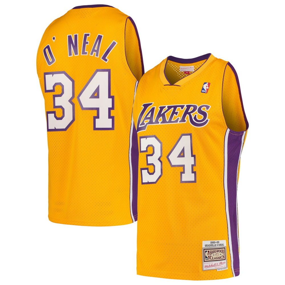 Shaquille O'Neal Los Angeles Lakers Hardwood Classics Swingman Jersey Gold | Mitchell & Ness for sale