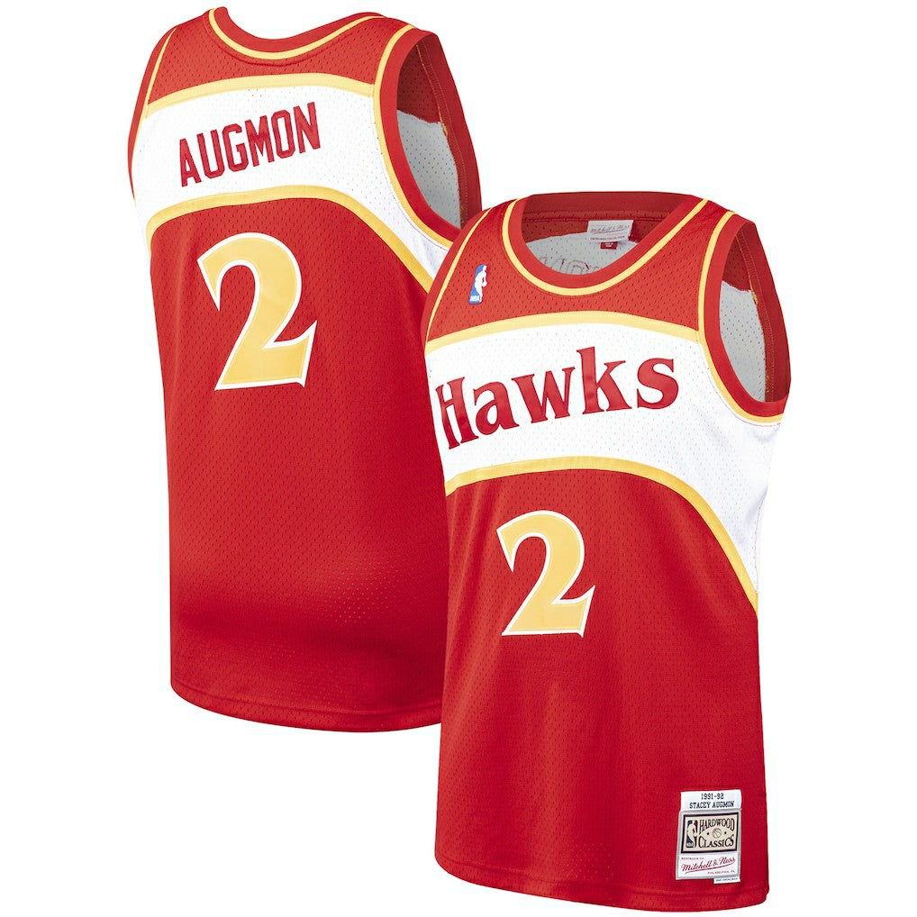 Stacey Augmon Atlanta Hawks 1991/92 Hardwood Classics Swingman Jersey Red | Mitchell & Ness Lifestyle