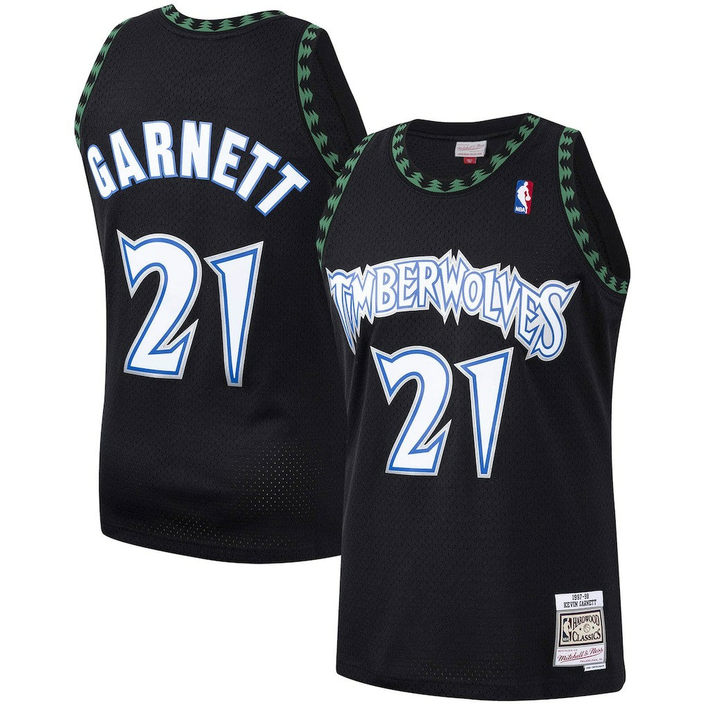 Kevin Garnett Minnesota Timberwolves Hardwood Classics Swingman Jersey Black | Mitchell & Ness