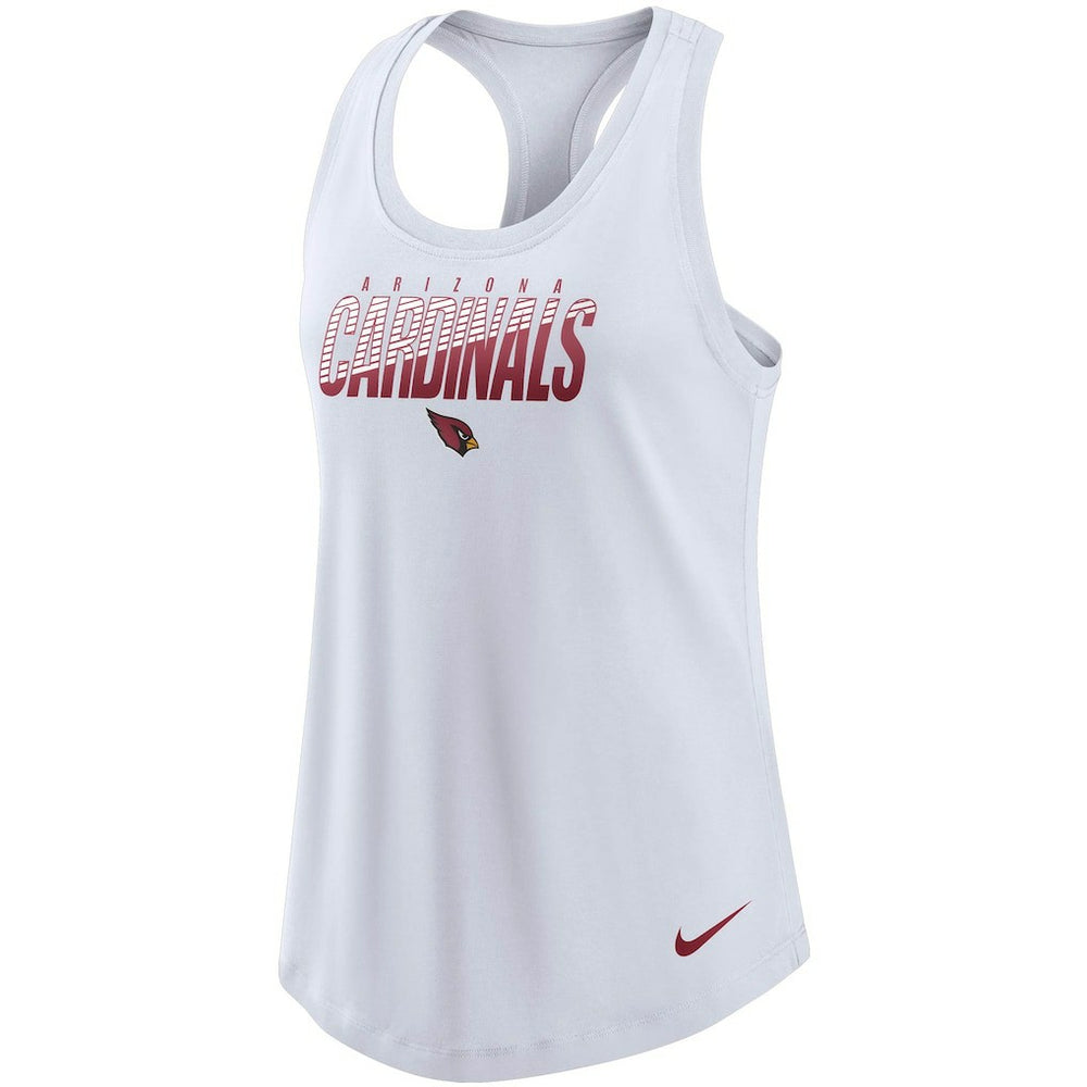 Nike Arizona Cardinals Women's Light Impact Performance Racerback Tank Top White