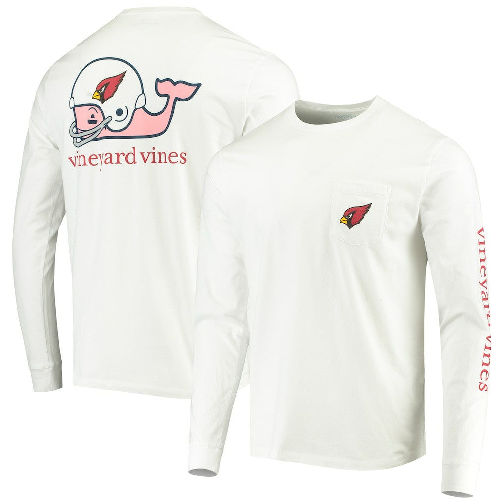 Arizona Cardinals Vineyard Vines Whale Helmet Long Sleeve T-Shirt White