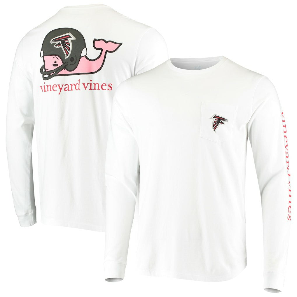 Atlanta Falcons Vineyard Vines Whale Helmet Long Sleeve T-Shirt White